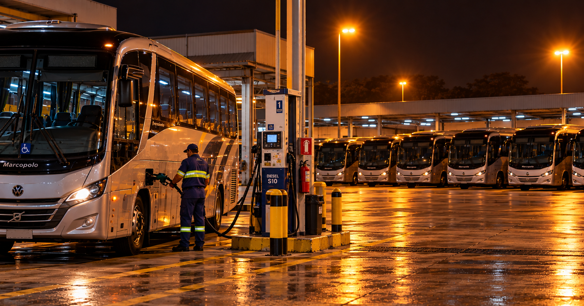 Abastecimento de frota de ônibus: a fila que chega na rua